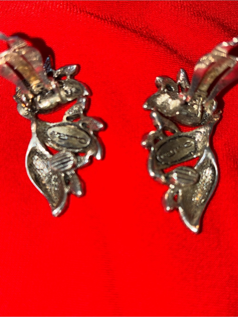 Silver Floral Drop Earrings - Women's Jewelry